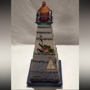 Jim Shore “Morning’s New Light” Boat Lighthouse Figurine Enesco 2003 # 114439